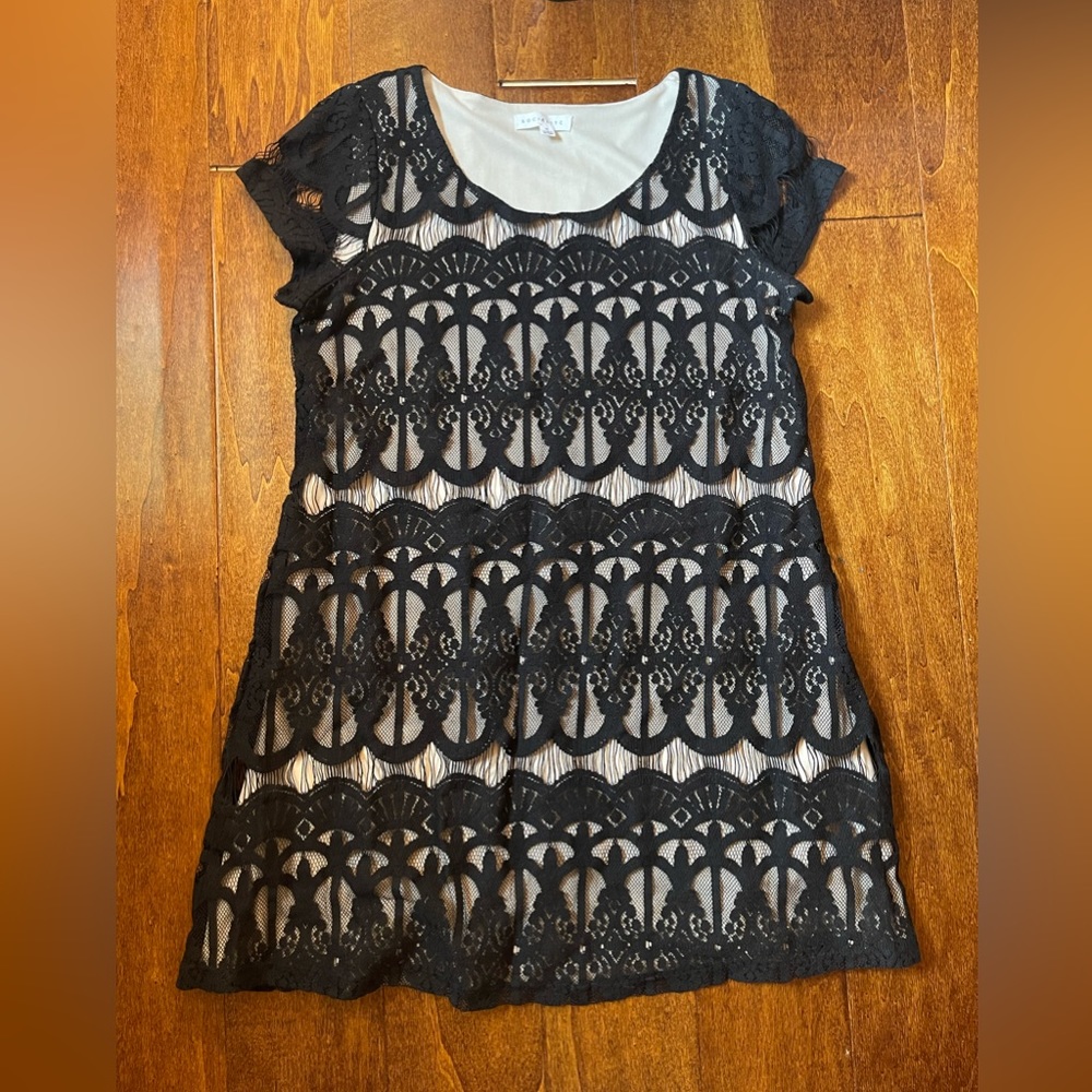 Black lace babydoll dress